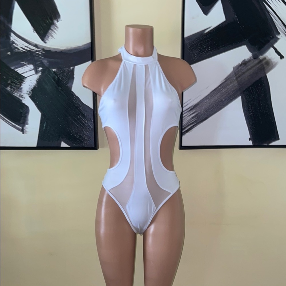 Elegant White One-Piece Swimsuit